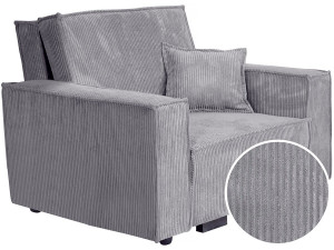 Sillón convertible de pana "Clivia" - Gris