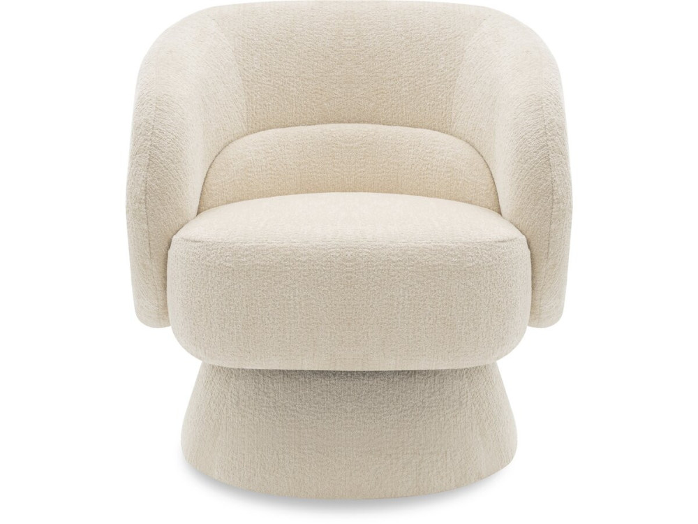 Sillón giratorio "Franklin" de rizo - 74 x 75 x 75 cm - Beige