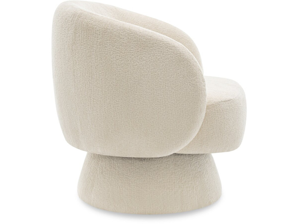 Sillón giratorio "Franklin" de rizo - 74 x 75 x 75 cm - Beige