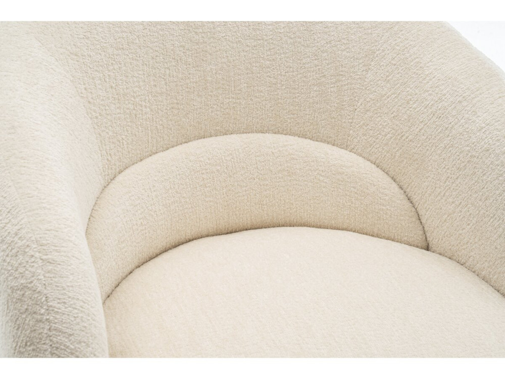 Sillón giratorio "Franklin" de rizo - 74 x 75 x 75 cm - Beige