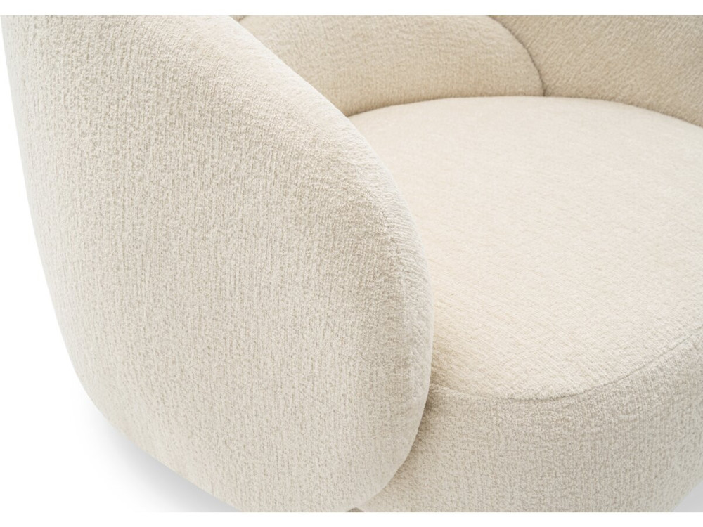 Sillón giratorio "Franklin" de rizo - 74 x 75 x 75 cm - Beige