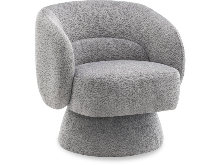 Sillón giratorio "Franklin" de rizo - 74 x 75 x 75 cm - Gris