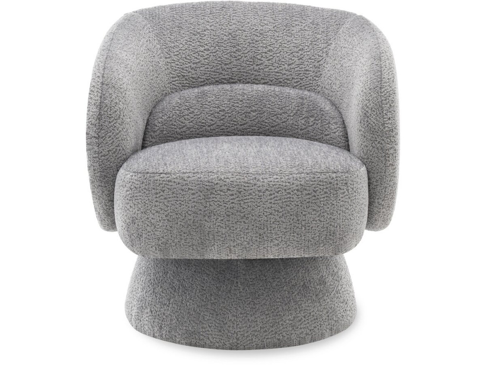 Sillón giratorio "Franklin" de rizo - 74 x 75 x 75 cm - Gris
