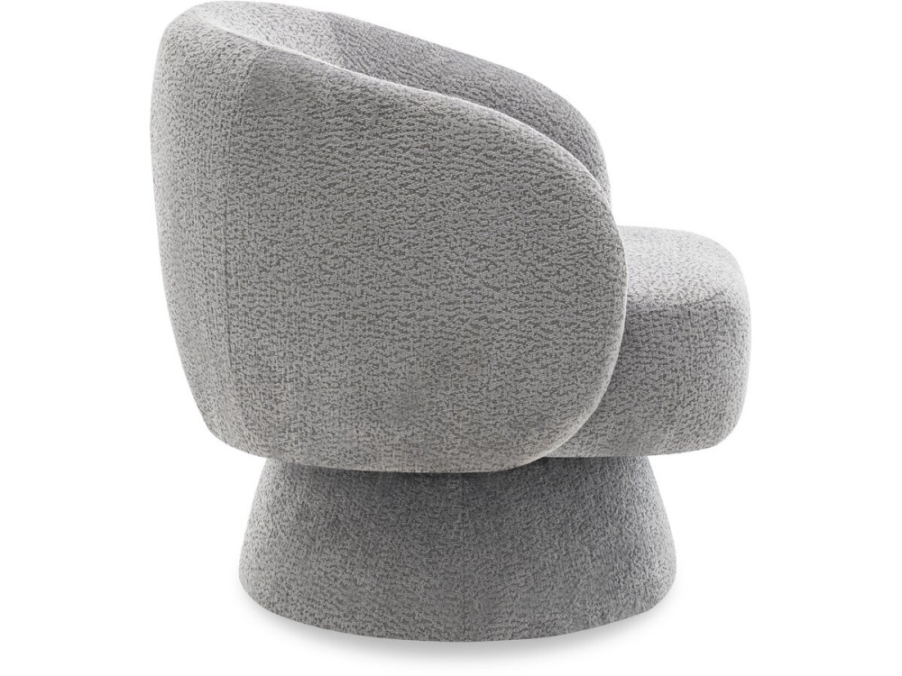 Sillón giratorio "Franklin" de rizo - 74 x 75 x 75 cm - Gris