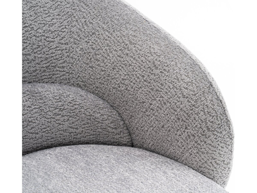 Sillón giratorio "Franklin" de rizo - 74 x 75 x 75 cm - Gris