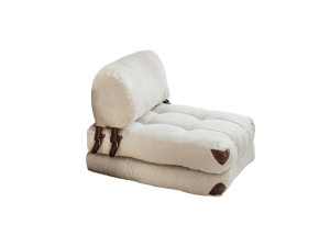 Sillón-cama de tela "Fold" - 80 x 60 x 70 cm - Crema