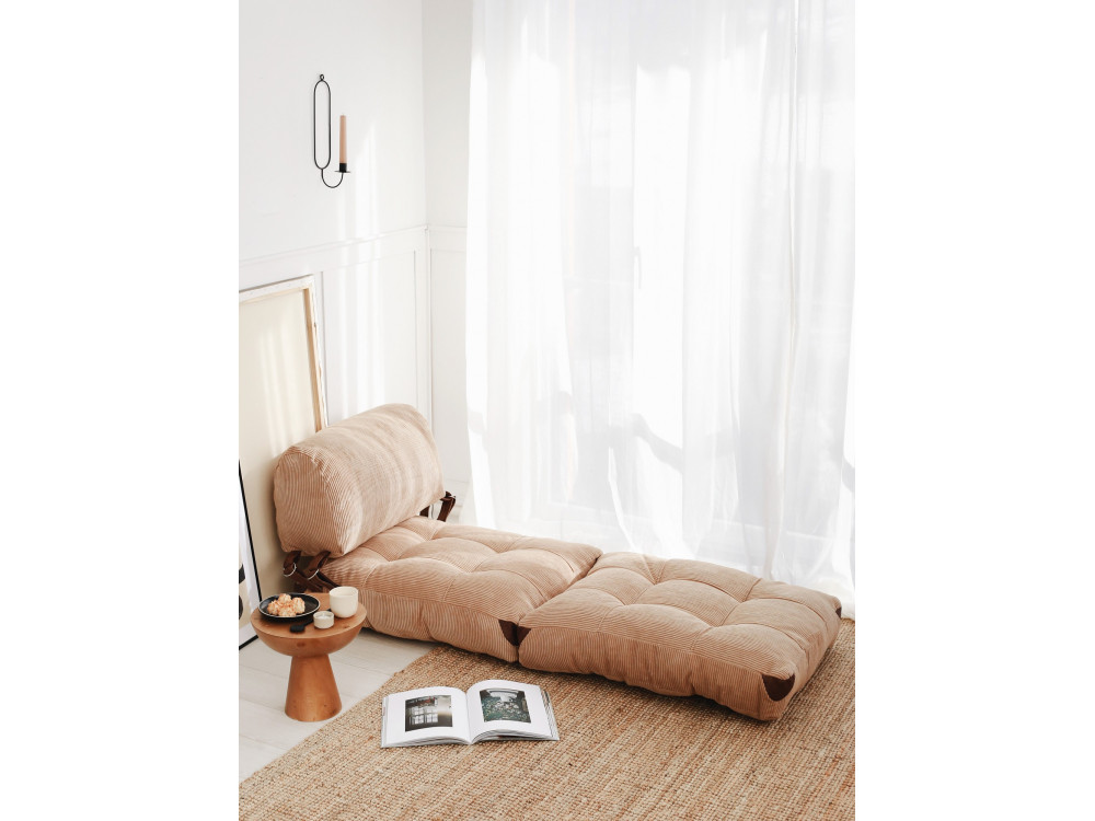 Sillón-cama de tela "Fold" - 80 x 60 x 70 cm - Marrón