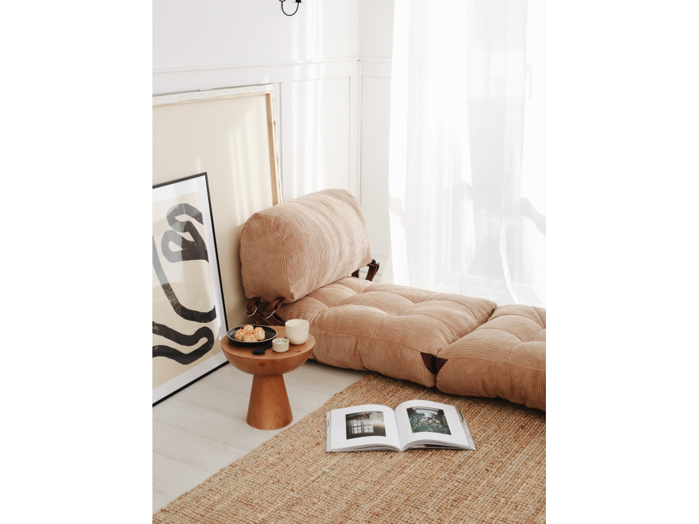 Sillón-cama de tela "Fold" - 80 x 60 x 70 cm - Marrón
