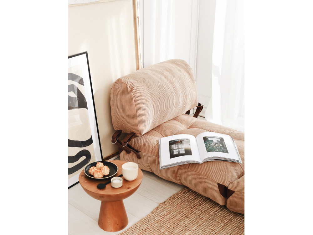 Sillón-cama de tela "Fold" - 80 x 60 x 70 cm - Marrón