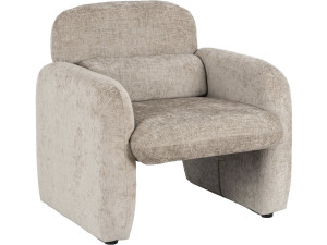 Tumbona "Cozmo" de tela jaspeada - 78 x 79 x 77 cm - Beige