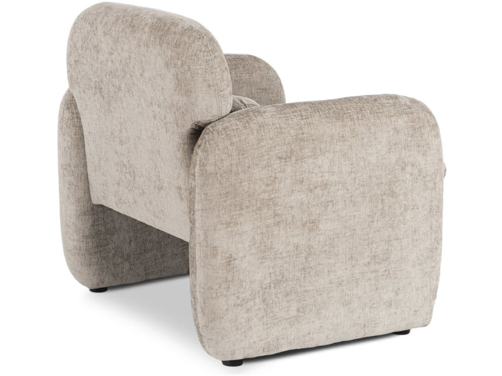 Tumbona "Cozmo" de tela jaspeada - 78 x 79 x 77 cm - Beige