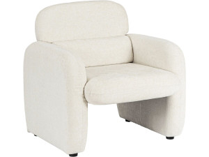 Tumbona "Cozmo" de tela jaspeada - 78 x 79 x 77 cm - Crema