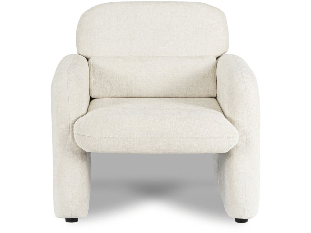 Tumbona "Cozmo" de tela jaspeada - 78 x 79 x 77 cm - Crema