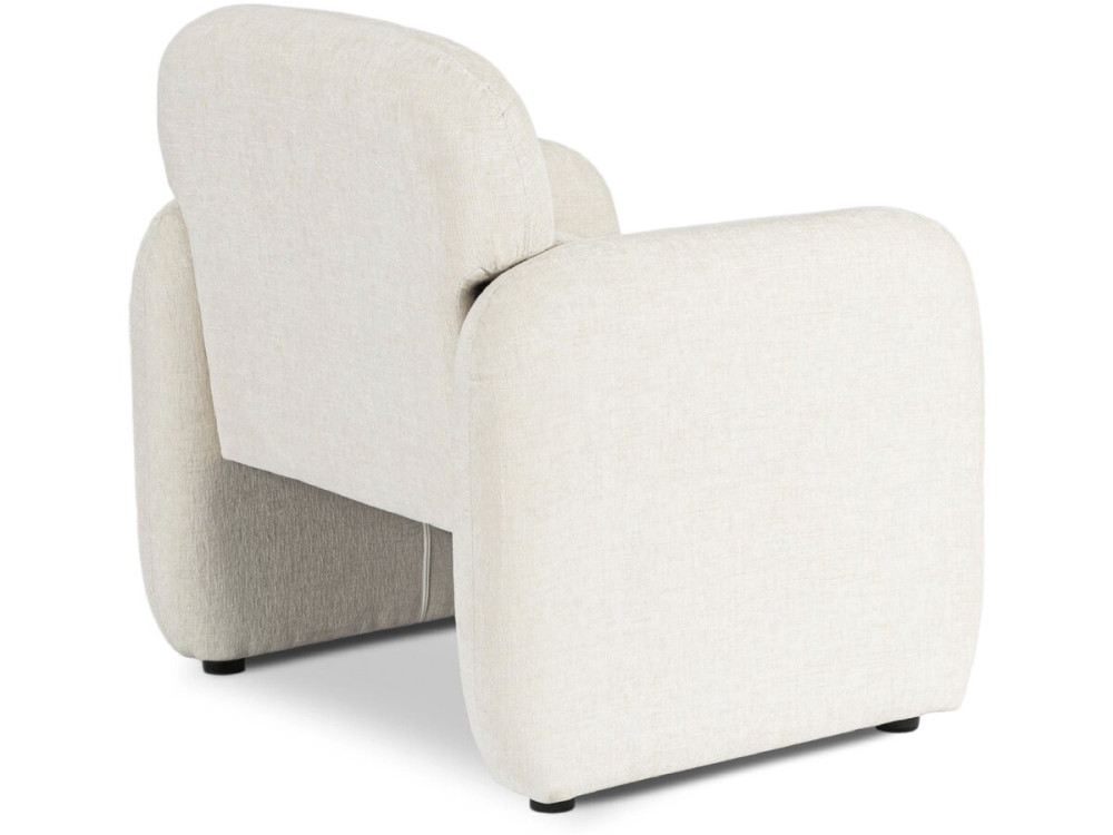 Tumbona "Cozmo" de tela jaspeada - 78 x 79 x 77 cm - Crema