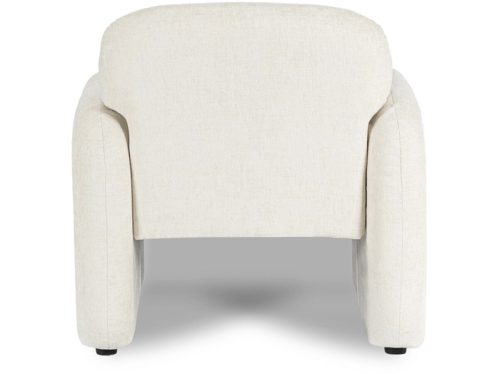 Tumbona "Cozmo" de tela jaspeada - 78 x 79 x 77 cm - Crema