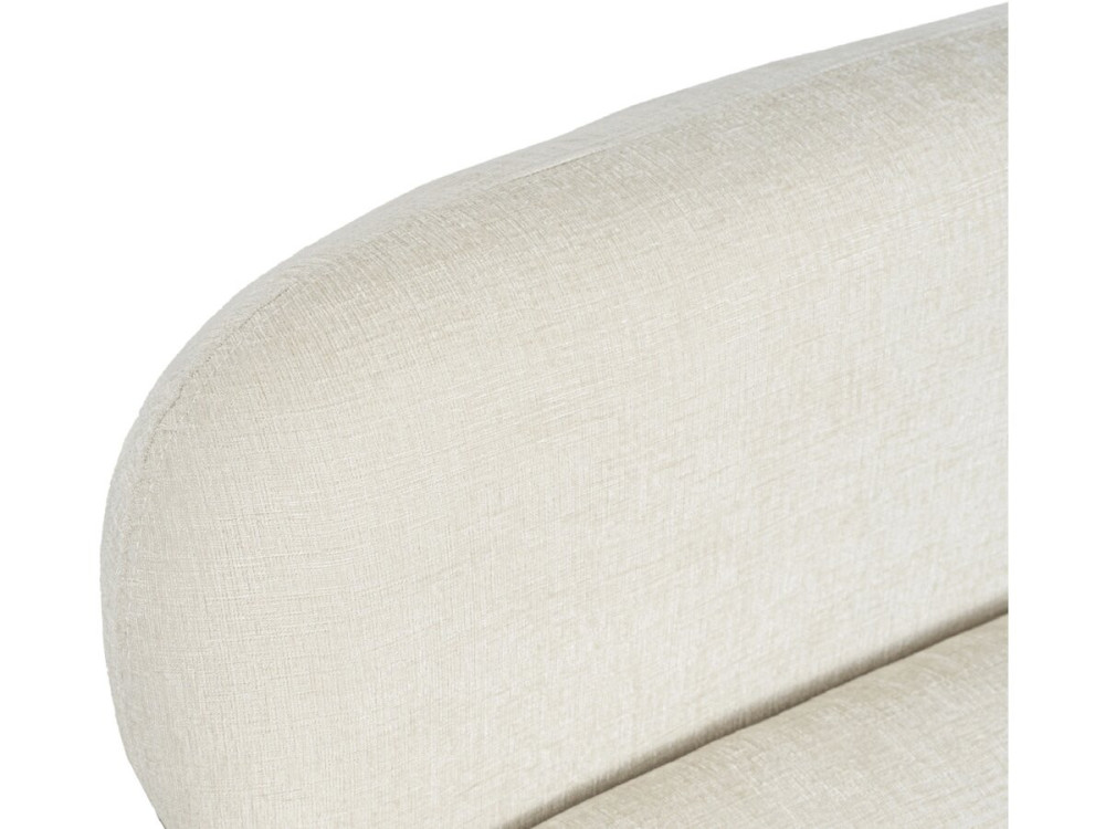 Tumbona "Cozmo" de tela jaspeada - 78 x 79 x 77 cm - Crema