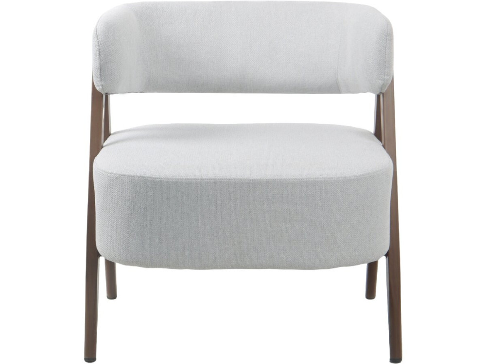 Sillón "Astra" con estructura de imitación madera - Gris claro