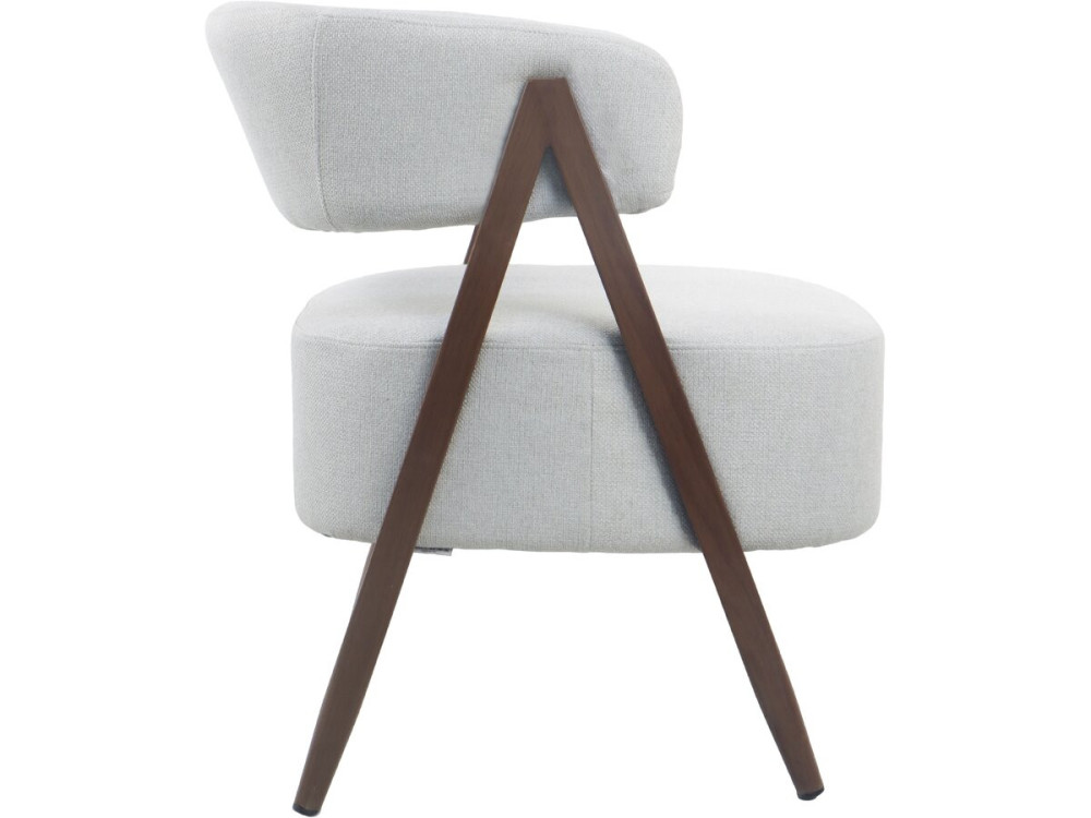 Sillón "Astra" con estructura de imitación madera - Gris claro