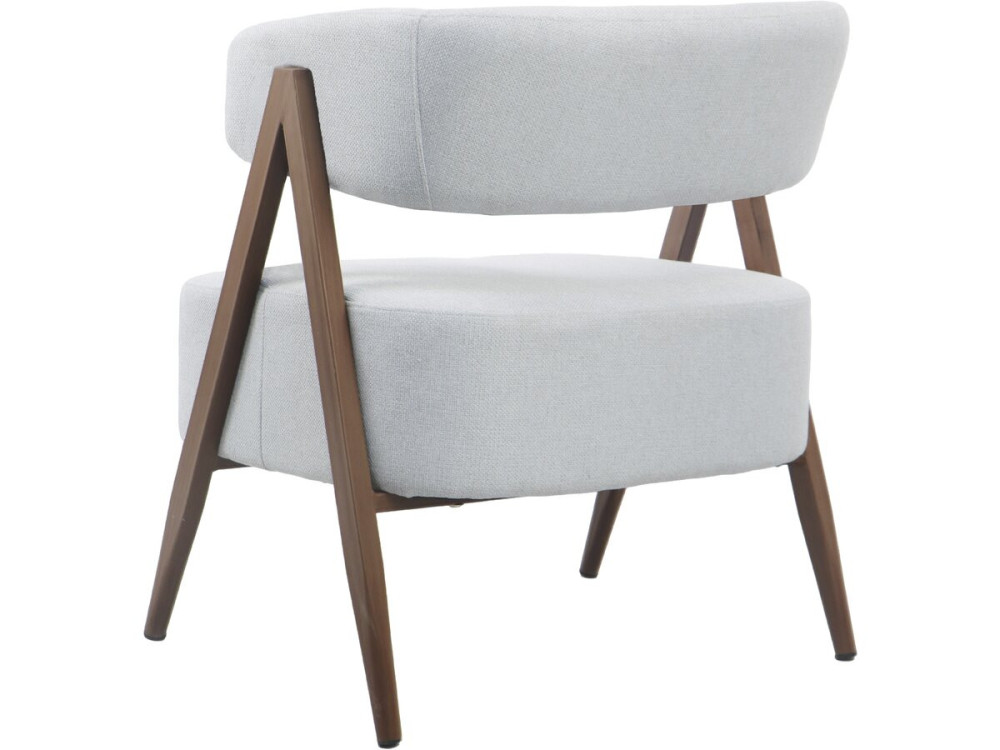 Sillón "Astra" con estructura de imitación madera - Gris claro
