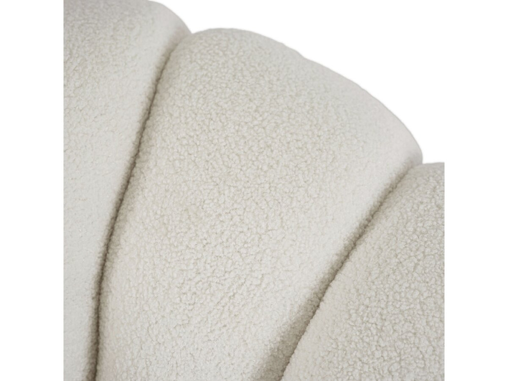 Sillón "Élysée" estilo burbuja con puf en tejido bouclette - Crema