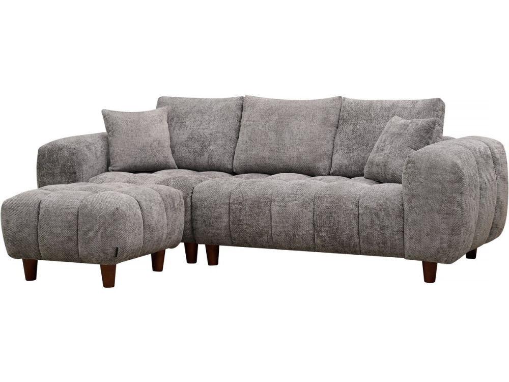 Otomana para sofá recto "Matignon" - 70 x 70 x 46 cm - Gris -