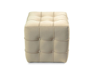 Puff de terciopelo "Lizbon" - 42 x 42 x 42 cm - Crema