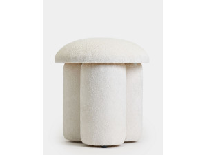 Puff de tela "Magnus" - 45 x 45 x 48 cm - Blanco