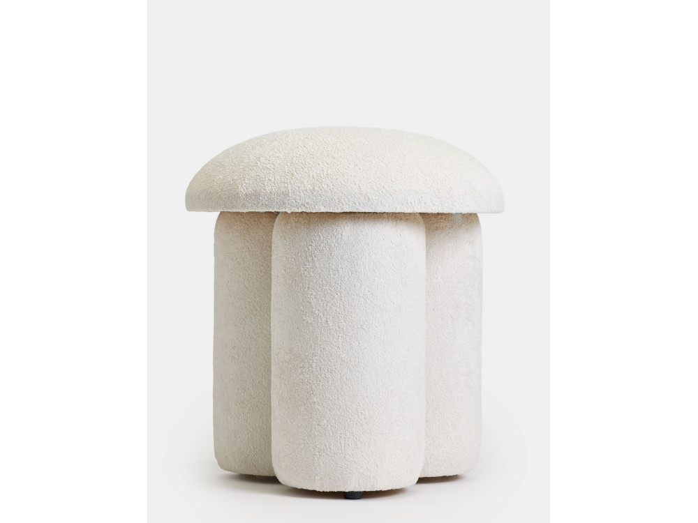 Puff de tela "Magnus" - 45 x 45 x 48 cm - Blanco