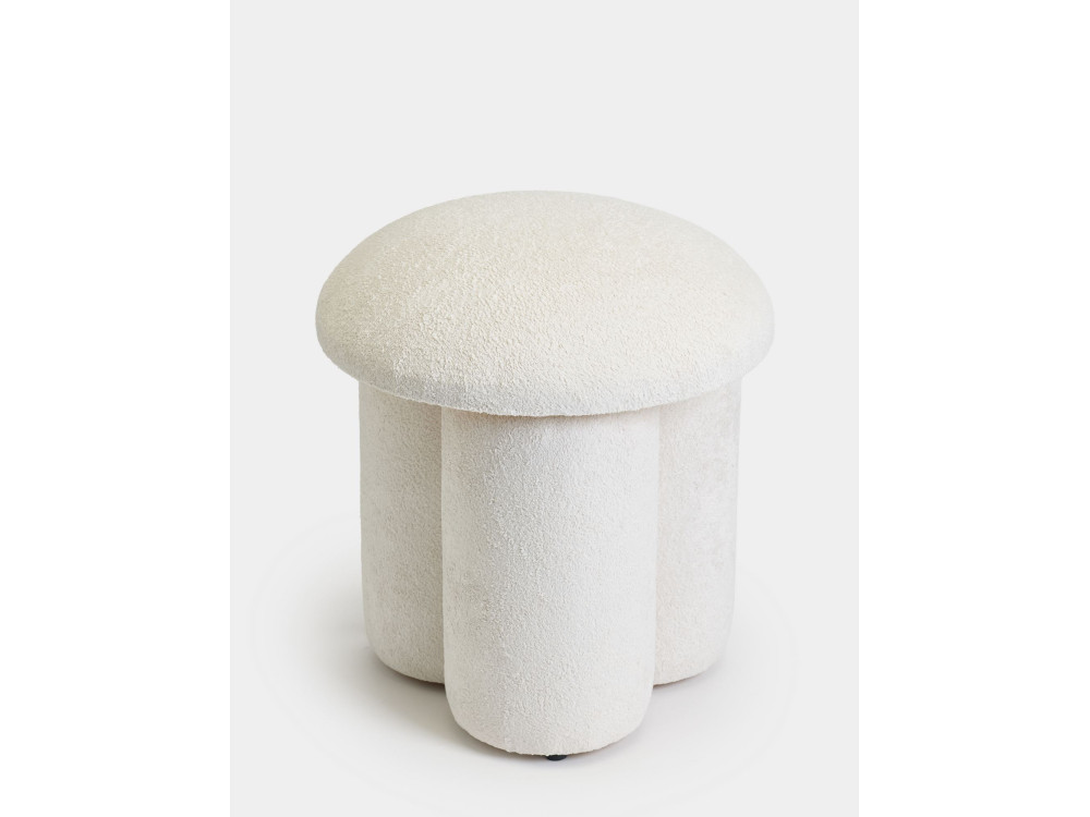 Puff de tela "Magnus" - 45 x 45 x 48 cm - Blanco