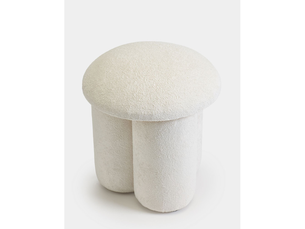 Puff de tela "Magnus" - 45 x 45 x 48 cm - Blanco