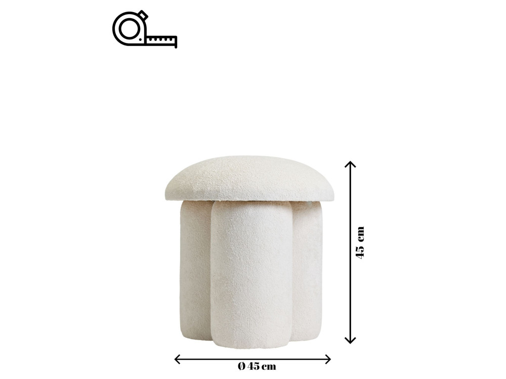 Puff de tela "Magnus" - 45 x 45 x 48 cm - Blanco