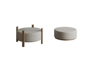 Puff de madera "Clon" - 47 x 48 x 45 cm - Beige