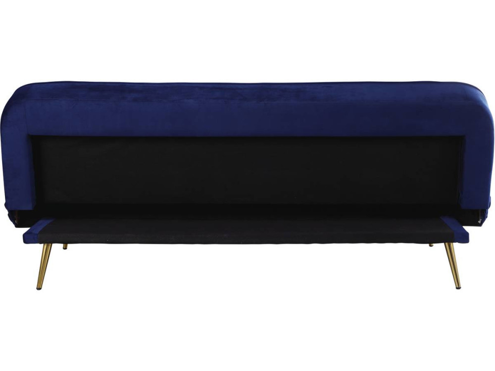 Sofá cama/clic clac terciopelo "James" - 3 plazas - Azul oscuro