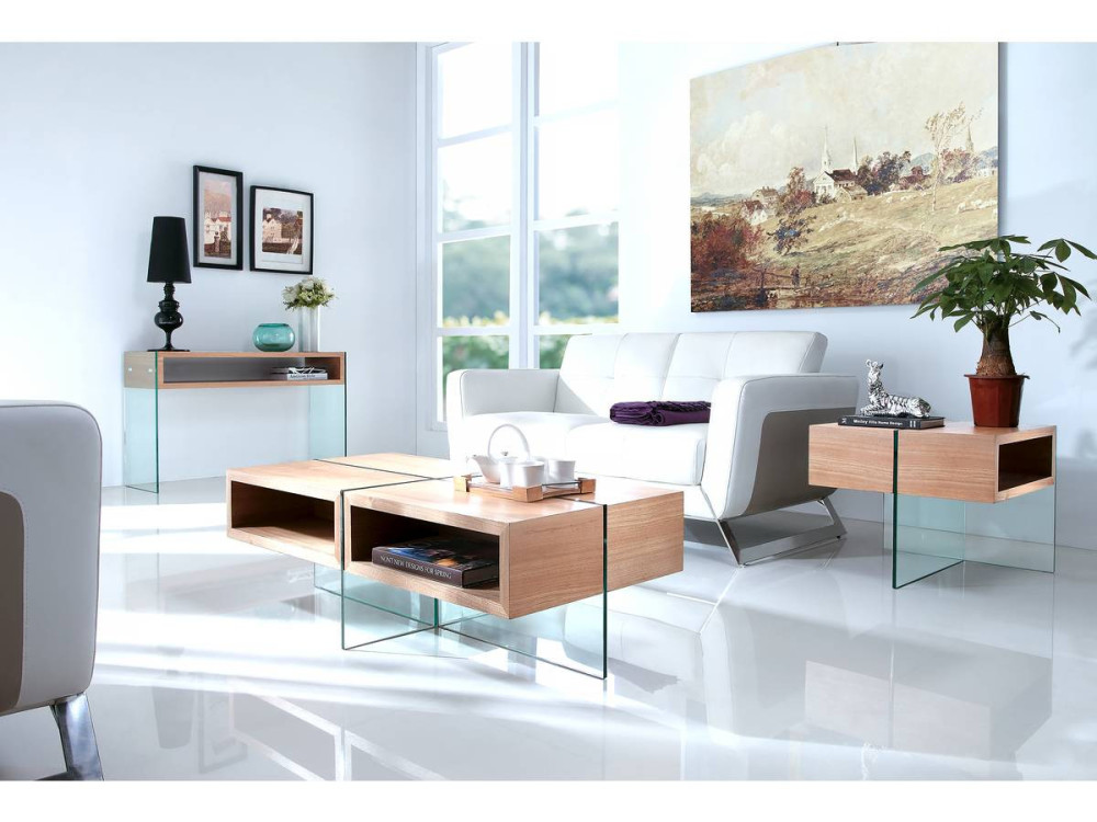 Mesa de centro "Milano" - 120 x 60 x 40 cm - Acabado roble