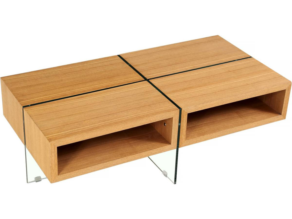 Mesa de centro "Milano" - 120 x 60 x 40 cm - Acabado roble