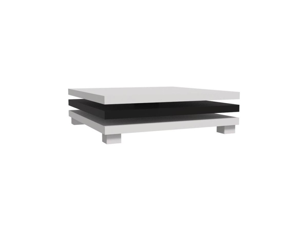 Mesa de Centro “Elena” transformable  – Blanco/Negro