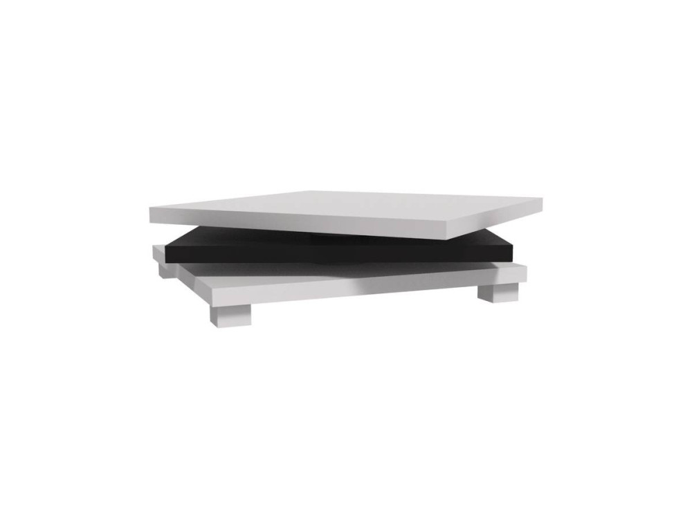 Mesa de Centro “Elena” transformable  – Blanco/Negro