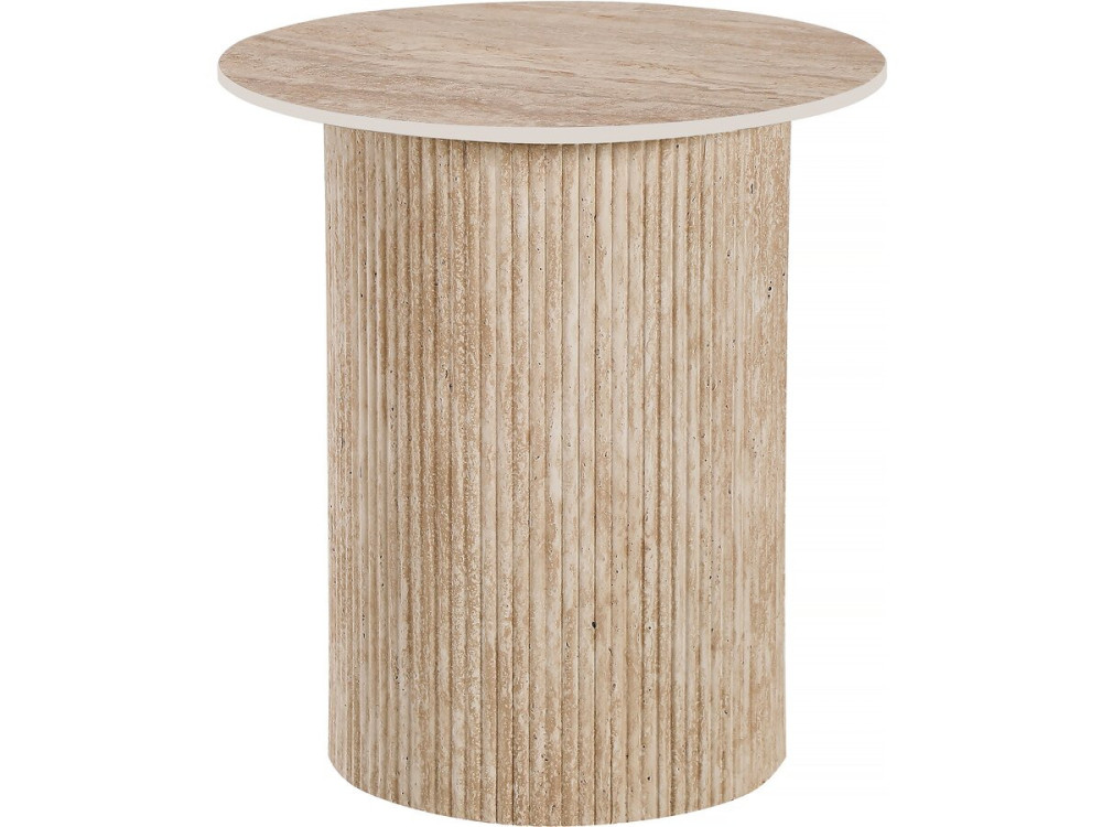 Mesa auxiliar de cerámica "Eclat", mesita de noche - 50 x 50 cm - Marrón