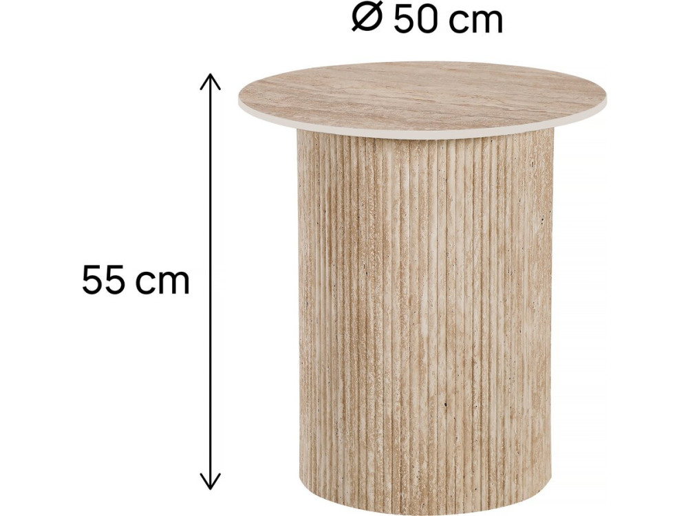 Mesa auxiliar de cerámica "Eclat", mesita de noche - 50 x 50 cm - Marrón
