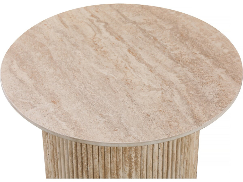 Mesa auxiliar de cerámica "Eclat", mesita de noche - 50 x 50 cm - Marrón