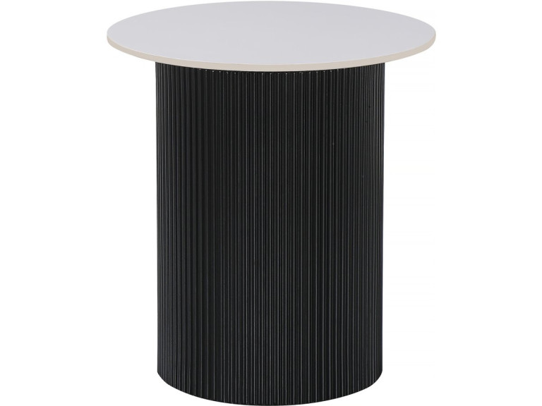 Mesa auxiliar de cerámica "Eclat", mesita de noche - 50 x 50 x 55 cm - Blanco