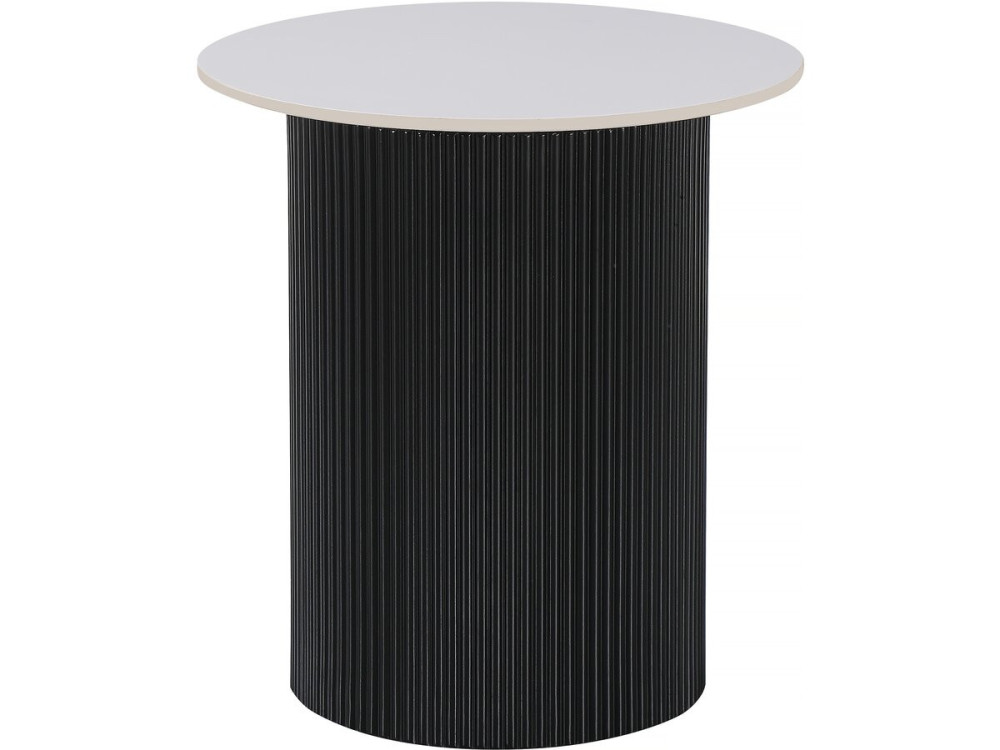 Mesa auxiliar de cerámica "Eclat", mesita de noche - 50 x 50 x 55 cm - Blanco