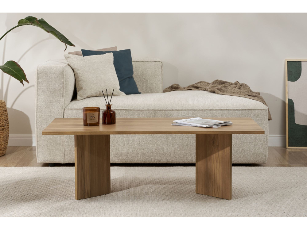 Mesa de centro de madera "Sabin" - 60 x 119 x 40 cm - Roble