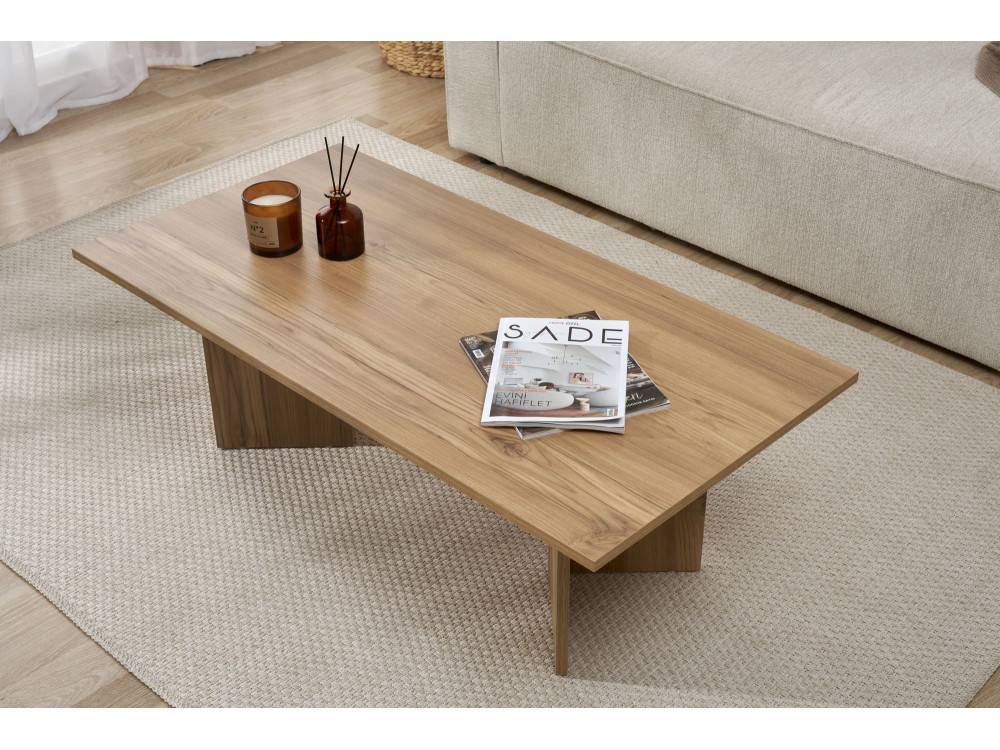 Mesa de centro de madera "Sabin" - 60 x 119 x 40 cm - Roble