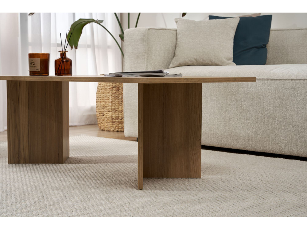 Mesa de centro de madera "Sabin" - 60 x 119 x 40 cm - Roble