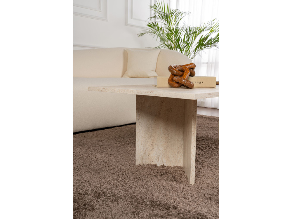 Mesa de centro de madera "Sabin" - 60 x 119 x 40 cm - Travertino