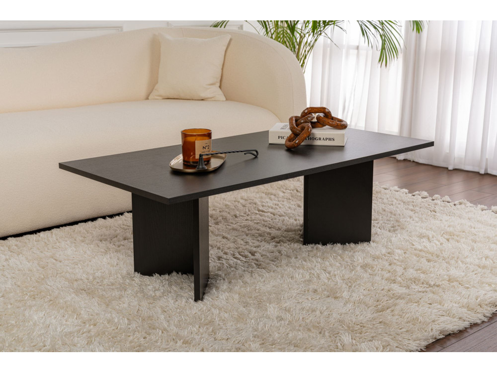 Mesa de centro de madera "Sabin" - 60 x 119 x 40 cm - Madera negra