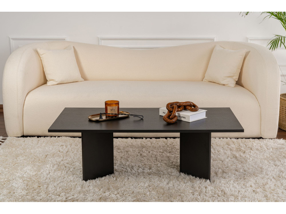 Mesa de centro de madera "Sabin" - 60 x 119 x 40 cm - Madera negra