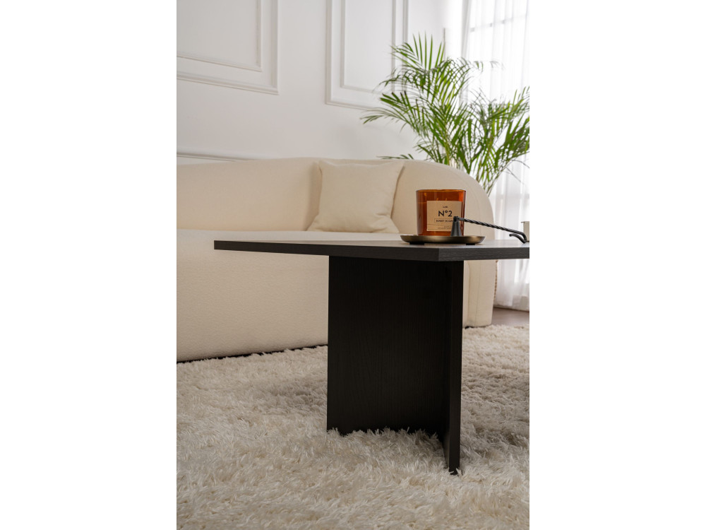 Mesa de centro de madera "Sabin" - 60 x 119 x 40 cm - Madera negra