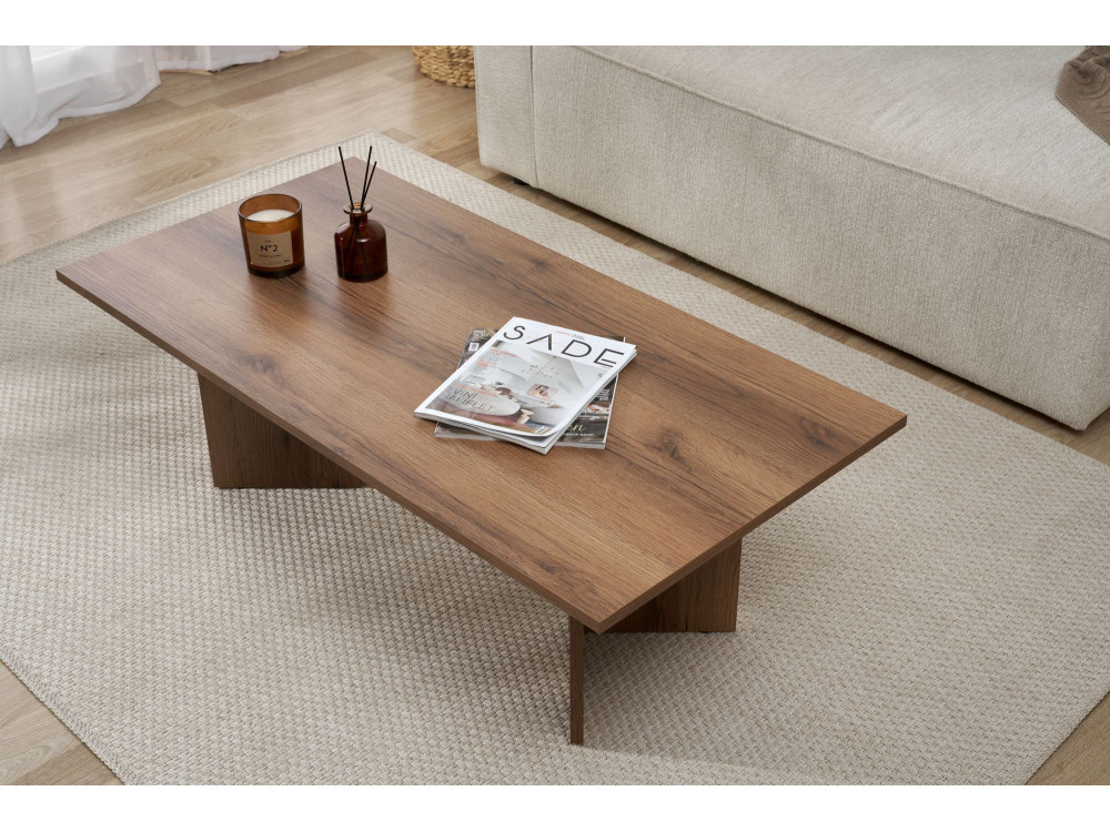 Mesa de centro de madera "Sabin" - 60 x 119 x 40 cm - Nogal